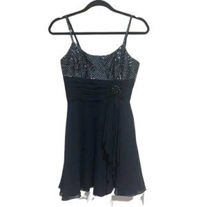 BCBG Max Azria Dark Blue Dress with Sequence